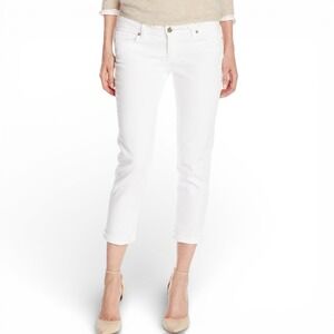 Paige Jimmy Jimmy Crop White Boyfriend Jeans 29 Mid Rise Minimalist Clean Girl